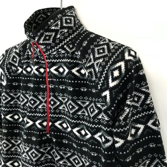 Eddie Bauer 1/4 Zip Fleece Pullover Women's XL Sweater Outdoor Winter Aztec Geo - Picture 4 of 11